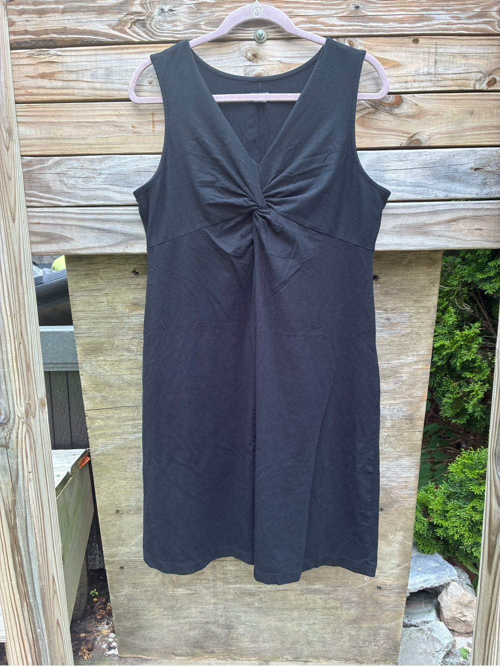 Eddie Bauer Black Sleeveless Cotton Blend Twist-Front Dress Size Large